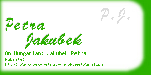 petra jakubek business card